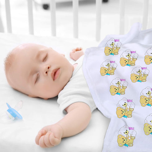 Boao 2 Pcs Fuzzy White Blank Baby Receiving Blanket, Soft Warm Infant Newborn Blanket for Crib Stroller, 30 x 40 Inch