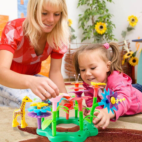 3 4 5 6 Set, 3-6 Flower Garden Building Toys for Toddler Girls - Stem Toys for Year Old Kids Preschool Learning
