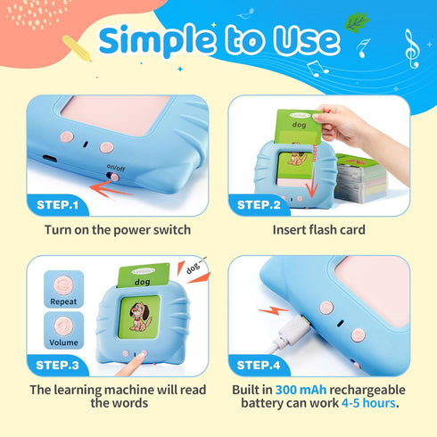 TimingSXD 2+ Chinese & English Bilingual Talking Flash Cards for Toddler/Beginning - Learning Educational Toy to Learn