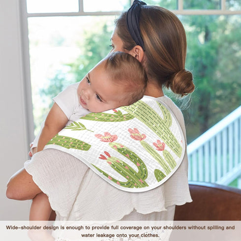 YEGAME Set 1 11 22 Inch Muslin Baby Burp Cloths of - Cactus Super Absorbent Cotton Burping Rags Soft Baby Washcloths