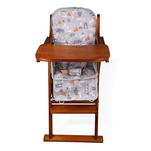 High Chair Pad, Cute Pattern High Chair Cushion, Soft Comfortable Seat Belt Design, Breathable Pad (Gray Animal Pattern)