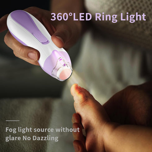 Set 7 Baby Nail File Electric Baby Nail Care with LED Light, Baby Nail Clipper Electric for Newborn/Infants/Adults