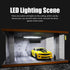 1/24 Scale Wooden Parking Garage Display Case for Diecast Cars with LED Light and Acrylic Cover