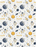 miaozhen 1 Pack 52x28 Cotton Crib Sheets for Baby Boys Girls Soft Comfy Space Ship Moon Handdrawn Crib Mattress Sheet