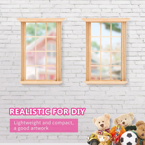 8PCS 1: 12 DOITOOL Dollhouse Windows Scale Miniature Dollhouse Furniture Mini Window Frame Model DIY Doll House