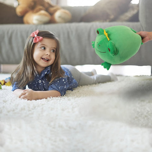 CAZOYEE Super Soft Frog Plush Stuffed Animal, Cute Snuggly Hugging Pillow, Adorable Plushie Toy Gift for Kids, Cuddly
