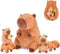 SuzziPals 5-in-1 Sitting Capybara Stuffed Animals with Babies Inside, 5PCS Set Capybara