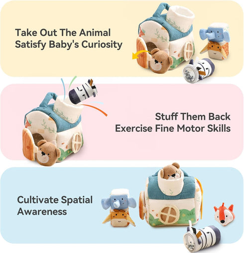 6-12 1-3 Set Youuys Travel Sensory Toys for Babies Months & Toddlers Year Old On-The-Go Montessori Soft Stuffed Animal