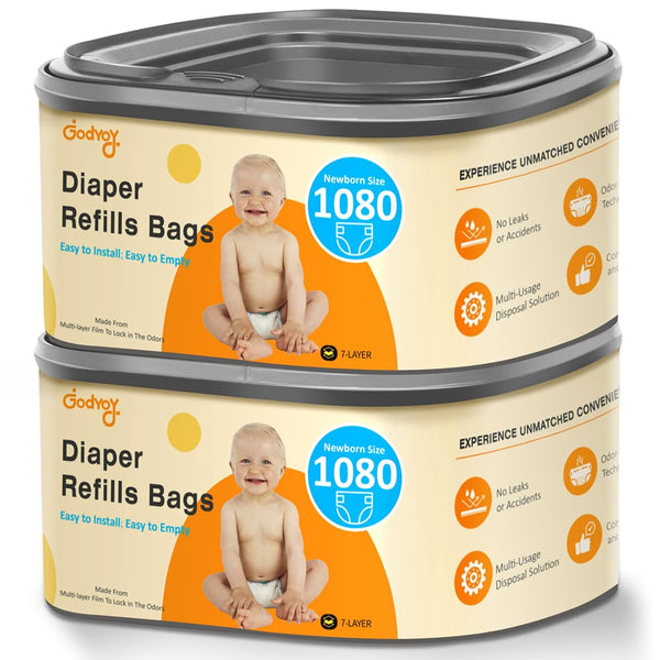 Jumbo Square Diaper Bags Refill Compatible with Diaper Genie Classic/Compact/Select Pails, Holds