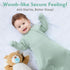 2 Pack 3-6 Organic Cotton Transitional Baby Swaddle Sleep Sacks Arms Up Length Sleeves Mitten Cuffs Months, Wearable