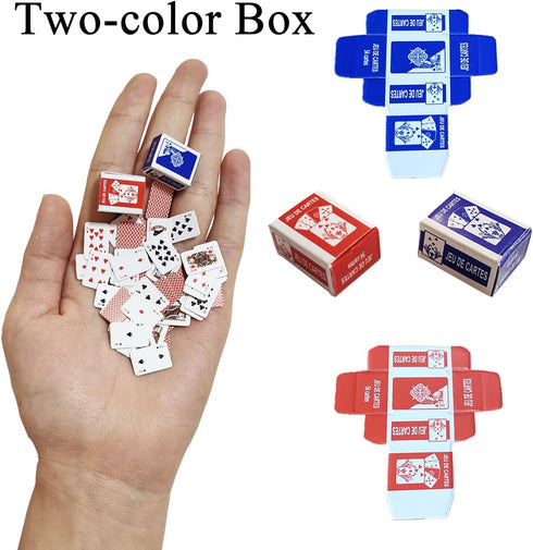 Mini Playing Cards Pack of 10 Decks - Finger Poker Miniature Poker Set for Travel Games
