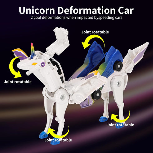 lavekywasa Car Toy transformable Unicorn, Sports car Collision Magic Unicorn, Children's transformable car Robot