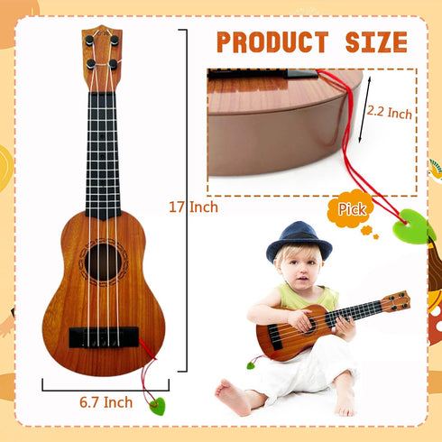 Kids Toy Ukulele Guitar, 17-Inch 4 String Mini Guitar, Educational Musical Instrument for Toddlers