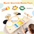 Set, 1-6, Kids Drum Montessori Musical Instruments for Toddlers Wooden Toys Montessori Music Table, Xylophone Drum Kit