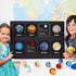 Pllieay 16PCS Solar System for Kids, Solar System Planets Toys with Bouncy Balls & Planetary Flashcards