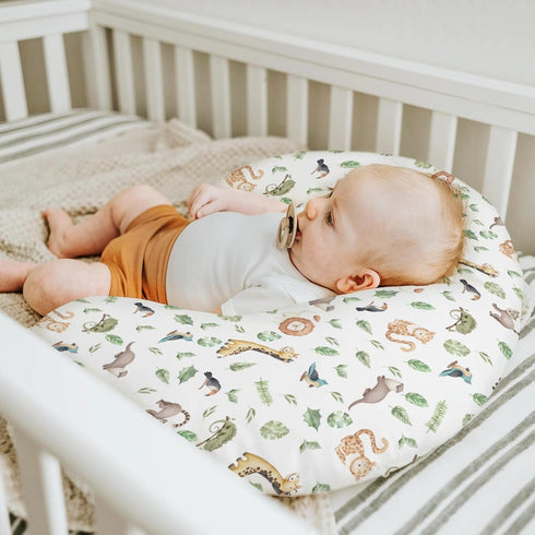 Watercolor Brazilian Animals Baby Nursing Pillow Covers for Boy Girl Jungle Animal Tropical Leaves Nursery Pillowcase