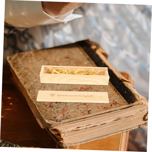 Zerodeko Wood Keepsake Storage Box for Pregnancy Test Lidded Baby Announcement Case Decorative Keepsake for Newborns