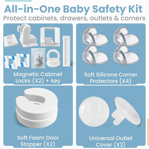SafeBorn Born to be safe SafeBorn Baby Safety Kit Baby Proof Cabinet Locks, Magnetic Cabinet Locks, Child Safety Outlet