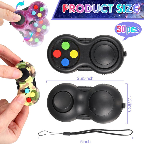 30 8 Pcs Pad Mini Handheld Game Controller Toy Functions Clicker Classic Controller Game Pad for Adult Teens Anxiety