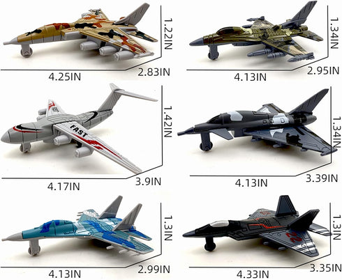 Generic 6-Pack Set Plane Toys Airplane Mini Fighter Jets for Kids Small Military Glide Planes, Party Favors & Gifts