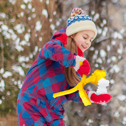4 Pcs/Set Dinosaur Shaped Snowball Maker Clips - Outdoor Winter Play Snow Toys for Kids Adults Snowball Fight