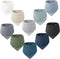 Konssy 10 Pack Muslin Baby Bibs, 100% Cotton Bandana Drool Bibs for Unisex Boys Girls