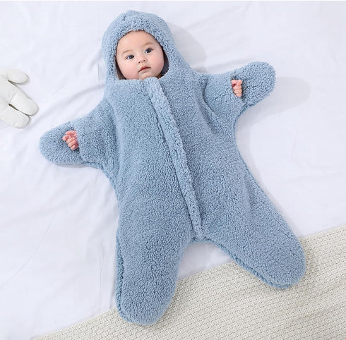 Lekad 2-6 Baby Wearable Sleeping Bag Baby Starfish Onesie Newborn Snowsuit Winter Jumpsuit Outfit Hooded Swaddle
