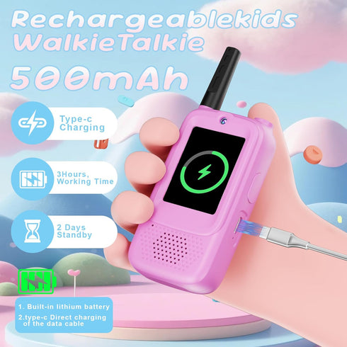 ToGuess Kids Video Walkie Talkies Toy (Pink-Blue)