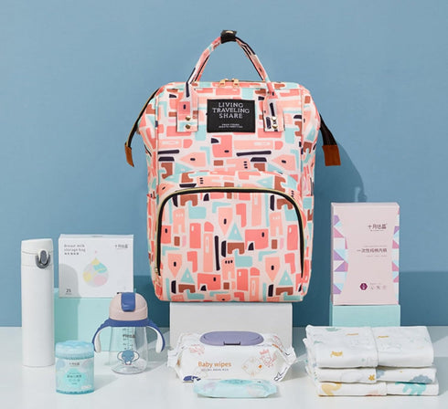 Ybberik Backpack Diaper Bag with Insulated Pockets, Stroller Straps, Large Baby Diaper Bag, Water Resistant Baby Bags