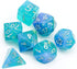 7-Die RPG Blue DND Dice Set, Resin D&D Polyhedral Glitter Dice Set for Tabletop Role Playing Game