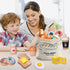 Inslat Playset Set 3+ Wooden Bakery Food Toys, Kids Pretend Play Food Baking Kitchen Accessories with Storage Bag