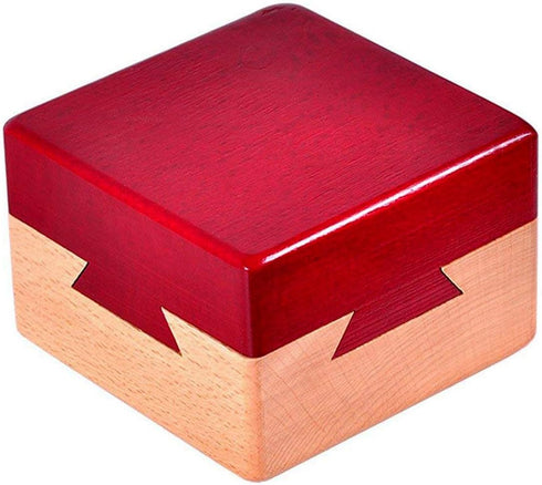 DC-BEAUTIFUL Mini 3D Brain Teaser Impossible Dovetail Box Wooden Magic Drawers Puzzle Toy Gift Jewelry Box