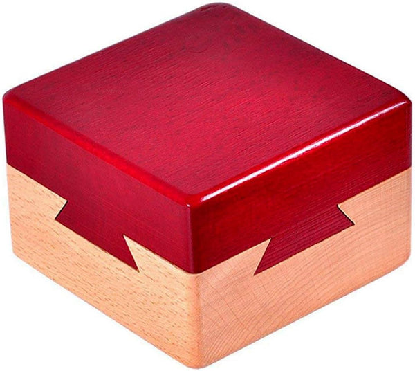 DC-BEAUTIFUL Mini 3D Brain Teaser Impossible Dovetail Box Wooden Magic Drawers Puzzle Toy Gift Jewelry Box
