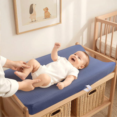 Muslin Changing Pad Cover for Baby - Soft and Stylish Diapering Essentials
