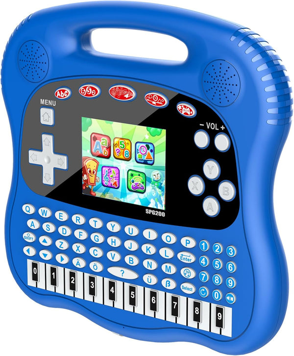 Interactive Early Learning Tablet, Educational Toys for Ages 2+, ABC's, Words, Shapes, Music, Blue