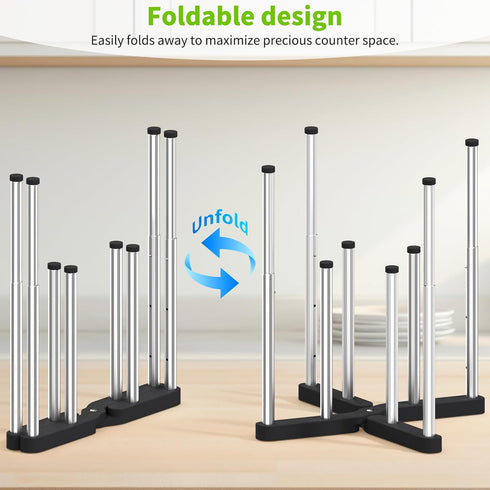 Retractable Bottle Drying Rack, Foldable Baby Bottle Drying Rack, Collapsible Draining Rack for Reusable Bag, Cutting