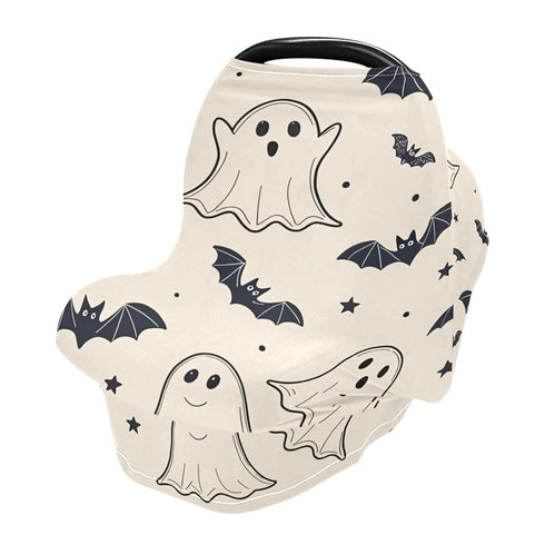 Burbuja Car Seat Cover for Baby, Halloween Spooky Car Seat Canopy Nursing Cover for Breastfeeding, Multi-use Car Seat