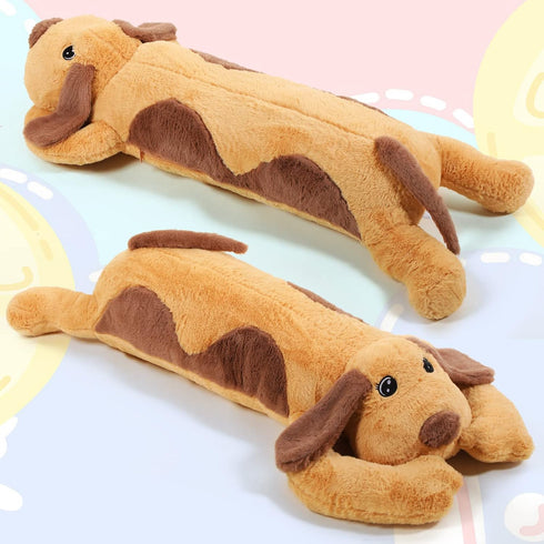 Queekay Giant Dog Stuffed Animals Plush Toy, Body Hugging Pillow for Birthday Gifts (Brown, 43.3 Inch)
