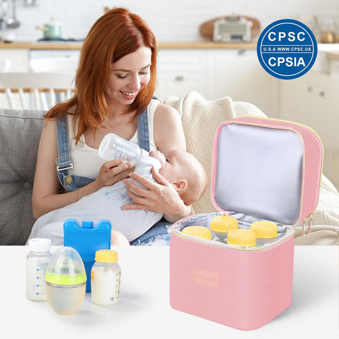 Pack, 4 5 PIIOSER Insulated Baby Bottle Tote Bags with Ice Fits Baby Bottles Up to Ounce, Portable Breastmilk Cooler