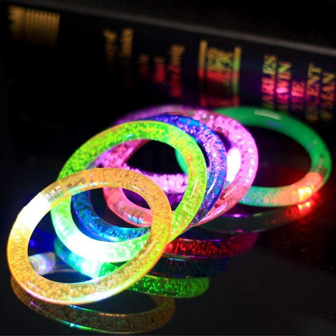AMENON 24 Pack Glow In The Dark LED Bracelets for Kids/Adults, Flashing Light Up Party Favor, Classroom, Halloween