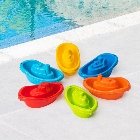 Multi Colored Baby Bath Boats - Fun and Educational Bath Toys for Toddlers, Stackable Bath Toy Set