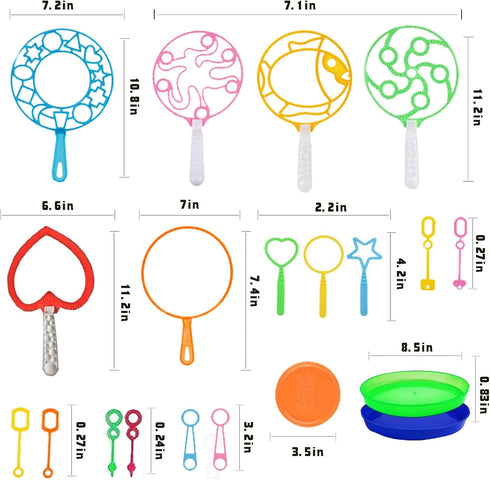 Bubble Wands Set - 32pcs Large Bubble Wand Toy Set for Kids Summer Outdoor Activity Party Birthday Fun