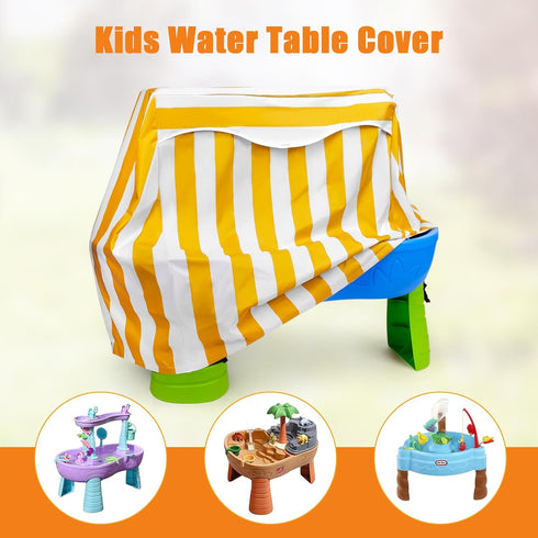 2 Kids Water Table Cover for Step Rain Showers Splash Pond Water Table, Outdoor Waterproof Anti-UV Kids Water Play