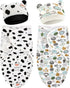 VitalCozy 2 Pack Preemie Baby Swaddle Blanket Wrap with Hat 3-7 Lbs