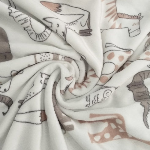 BORITAR Baby Blanket, Soft Minky with Double Layer Dotted Backing, Lovely Animals, 30 x 40 Inch