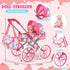 ALLROAD Set 12.5'' 2 3-5 4-6 5-7 Baby Doll Stroller Toy with Doll and Accessories- Doll Clothes, Diaper, Dining Chair