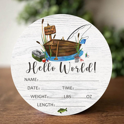 Fishing Baby Milestone Blanket with Birth Stat Sign, Monthly Growth Chart for New Moms Baby Shower