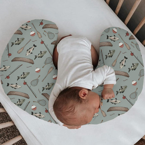 Selgkds Summer Vintage Fishing Nursing Pillow Covers Gender Neutral Fishing Lovers Gift Soft Stretchy Nursing Cover