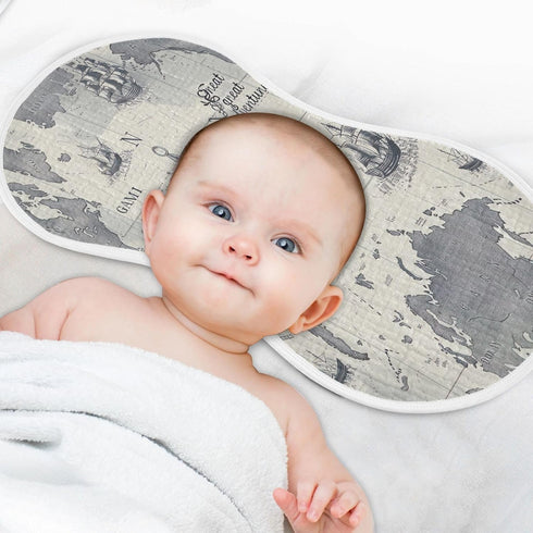YETTASBIN World Map Muslin Baby Burp Cloth, Super Soft Absorbent Cotton Burp Rag Baby Bibs Feeding Cloth for Newborn