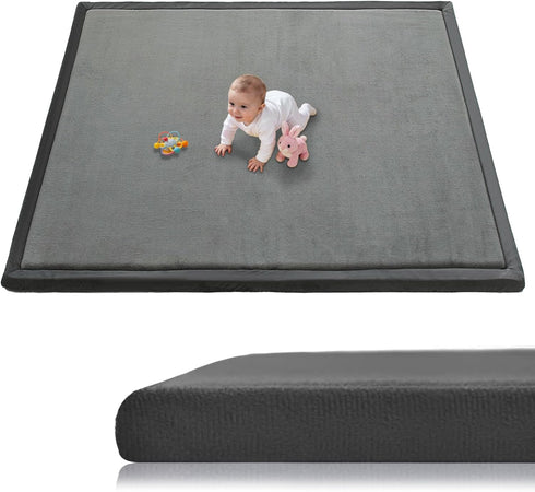 Baby Play Mat for Floor, 1.3 Inch Thick Memory Foam Tummy Time